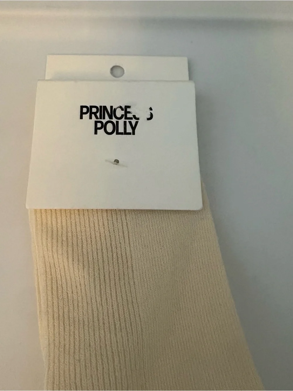 Princess Polly lanter socks in cream and black NEW one size